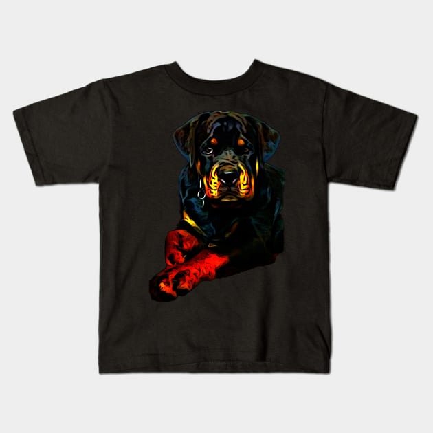 Rottweiler lover Kids T-Shirt by Freedomink